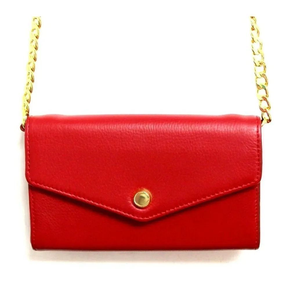 NEW Stella and Max RED GENUINE LEATHER SMALL X-BODY SHOULDER BAG PURSE WALLET